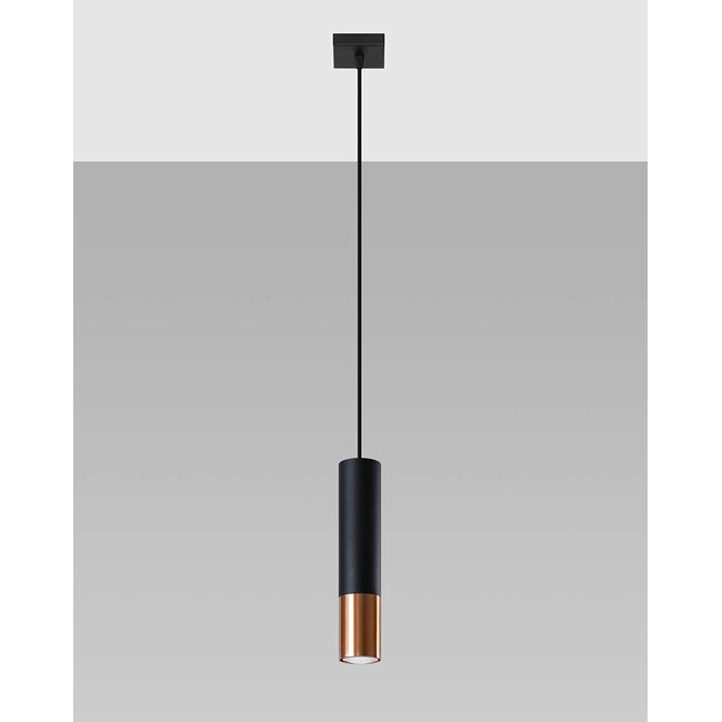 LED Hängeleuchte Schwarz Kupfer LOOPEZ - 1 x GU10 Fassung - exkl. LED's