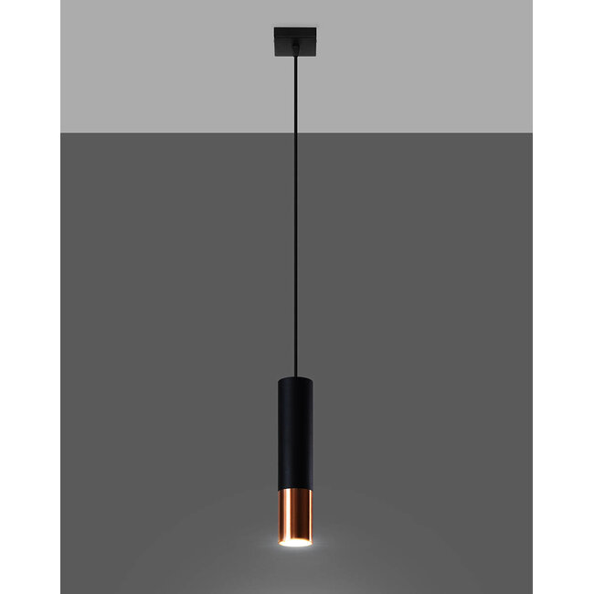 LED Hängeleuchte Schwarz Kupfer LOOPEZ - 1 x GU10 Fassung - exkl. LED's