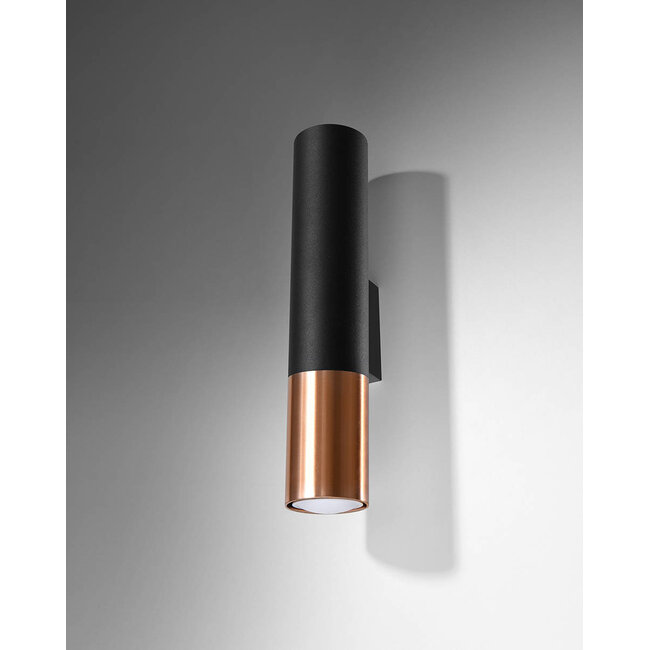 LED Wandleuchte Schwarz Kupfer LOOPEZ - 1 x GU10 Fassung - exkl. LED's