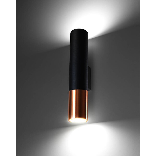 LED Wandleuchte Schwarz Kupfer LOOPEZ - 1 x GU10 Fassung - exkl. LED's