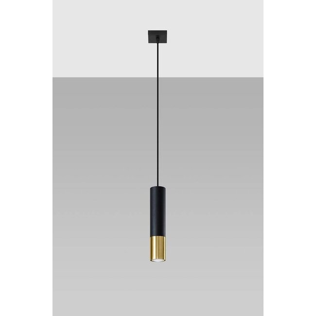 LED Hängeleuchte Schwarz Gold LOOPEZ - 1 x GU10 Fassung - exkl. LED's