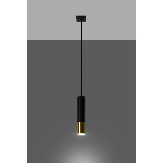 LED Hängeleuchte Schwarz Gold LOOPEZ - 1 x GU10 Fassung - exkl. LED's