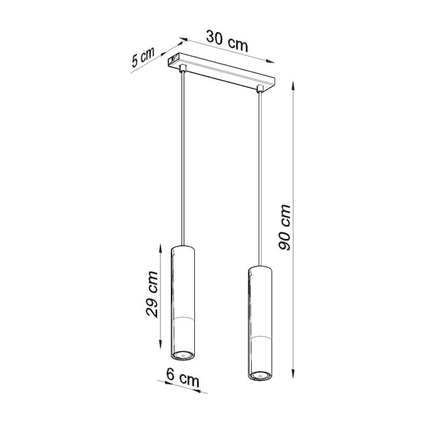 LED Hängeleuchte Schwarz Gold LOOPEZ - 2 x GU10 Fassung - exkl. LED's