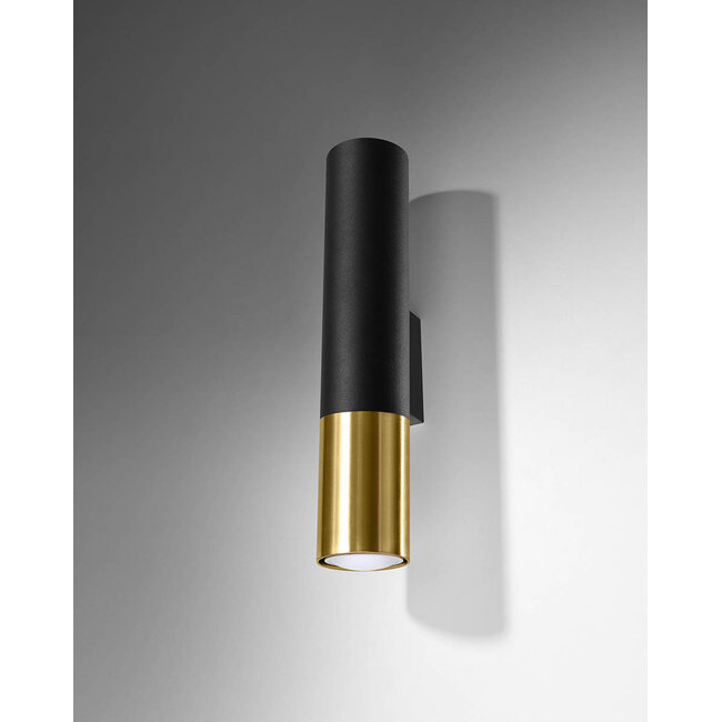 LED Wandleuchte Schwarz Gold PASTELO - 1 x GU10 Fassung - exkl. LED's