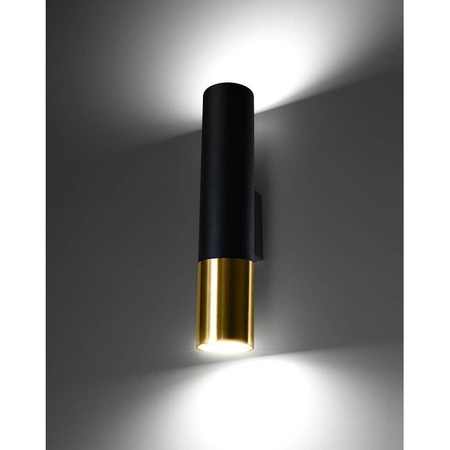LED Wandleuchte Schwarz Gold PASTELO - 1 x GU10 Fassung - exkl. LED's