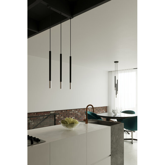 LED Hängeleuchte Schwarz Chrom MOZAICA - 3 x G9 Fassung - exkl. LED's