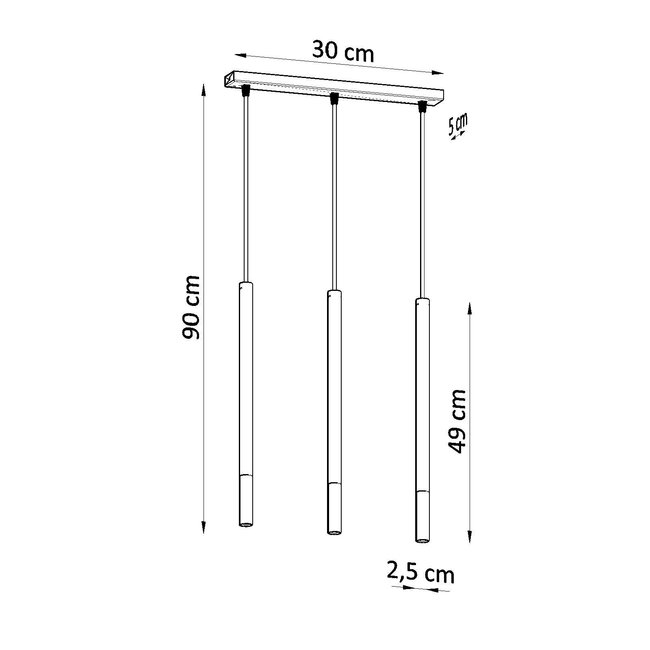LED Hängeleuchte Schwarz Chrom MOZAICA - 3 x G9 Fassung - exkl. LED's