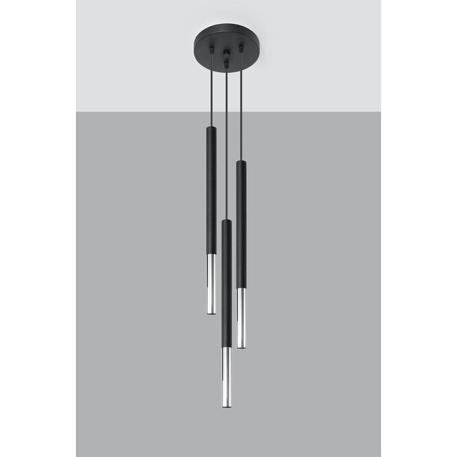 LED Hängeleuchte Schwarz Chrom MOZAICA - 3 x G9 Fassung - exkl. LED's