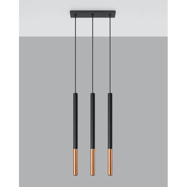 LED Hängeleuchte Schwarz Kupfer MOZAICA - 3 x G9 Fassung - exkl. LED's