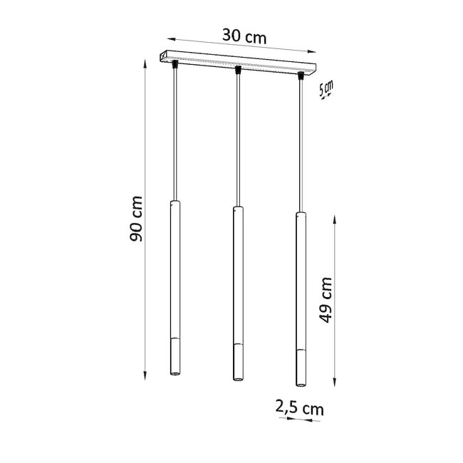 LED Hängeleuchte Schwarz Kupfer MOZAICA - 3 x G9 Fassung - exkl. LED's