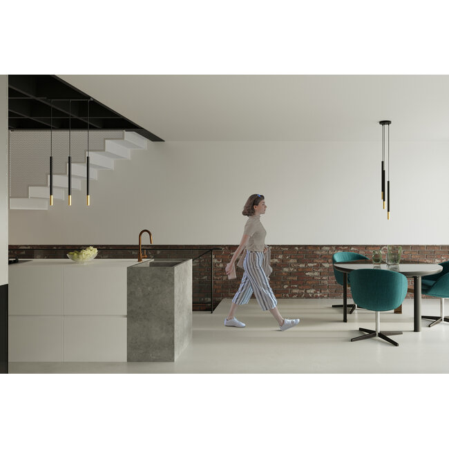 LED Hängeleuchte Schwarz Gold MOZAICA - 3 x G9 Fassung - exkl. LED's