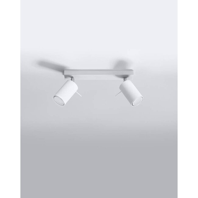 LED Deckenspot Weiß RING - 2 x GU10 Fassung - exkl. LED's