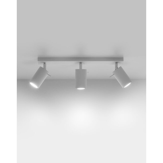 LED Deckenspot Weiß RING - 3 x GU10 Fassung - exkl. LED's