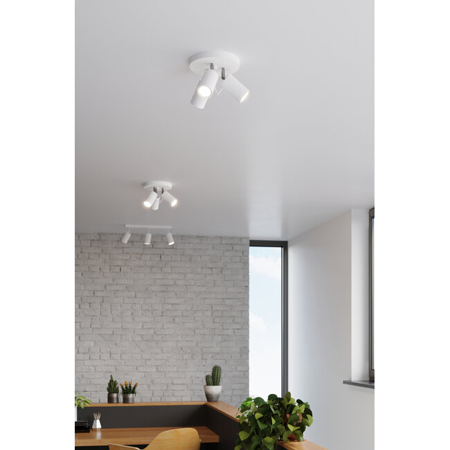 LED Deckenspot Weiß RING - 3 x GU10 Fassung - exkl. LED's