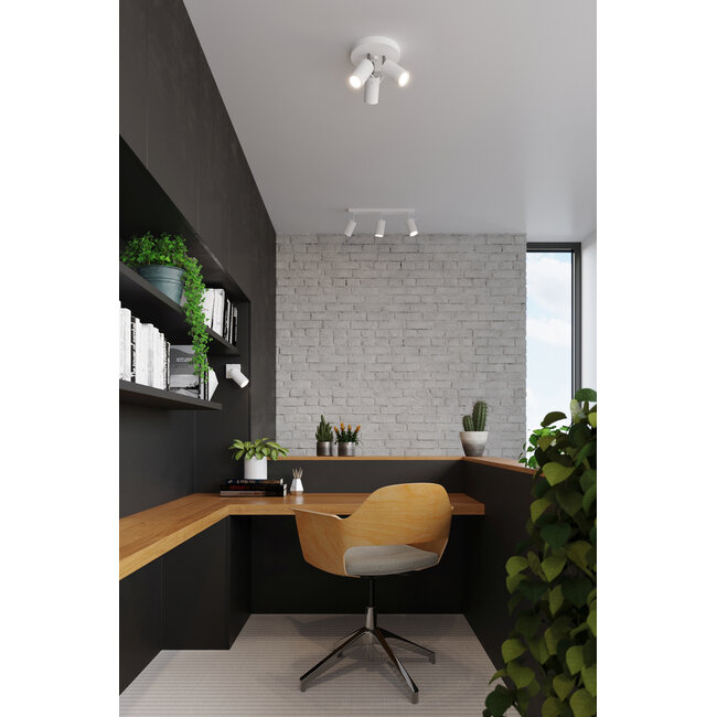 LED Deckenspot Weiß RING - 3 x GU10 Fassung - exkl. LED's