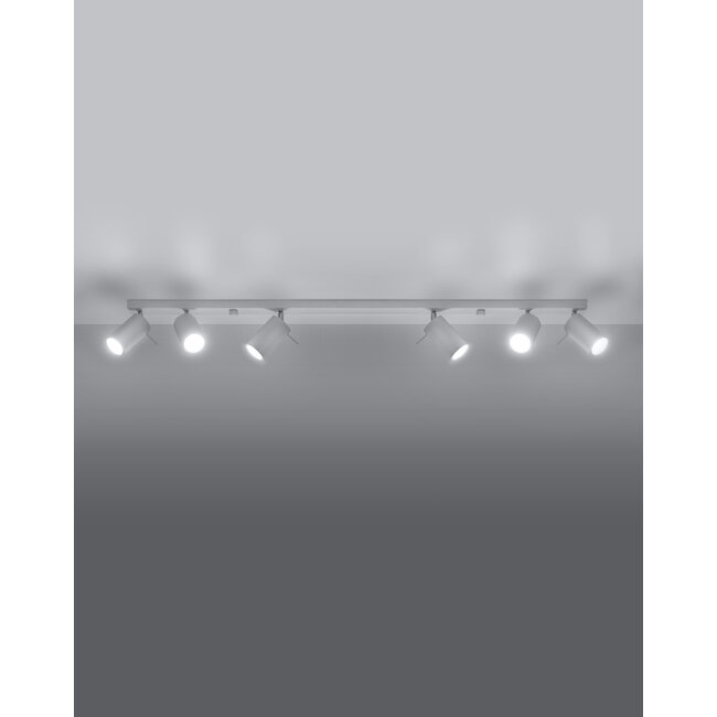 LED Deckenspot Weiß RING - 6 x GU10 Fassung - exkl. LED's