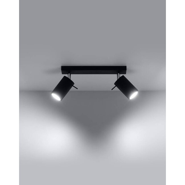 LED Deckenspot Schwarz RING - 2 x GU10 Fassung - exkl. LED's