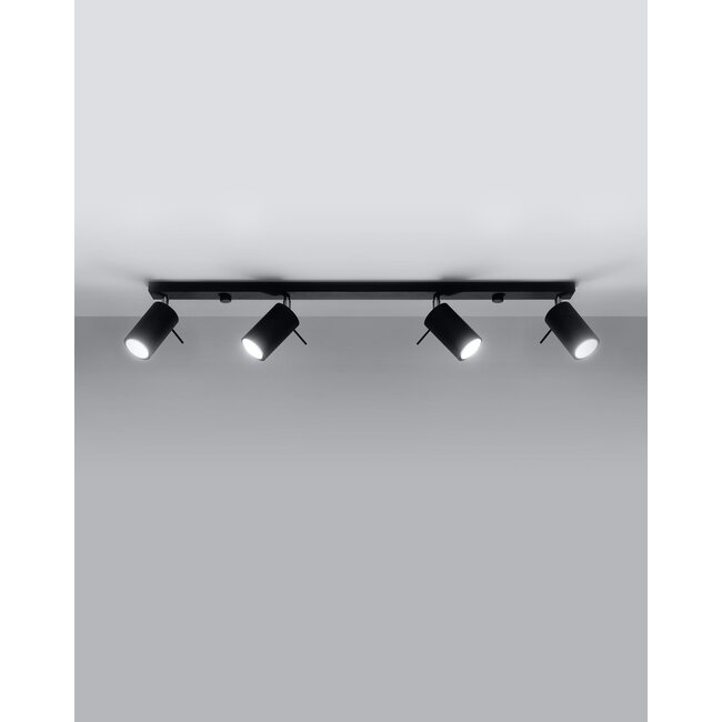 LED Deckenspot Schwarz RING - 4 x GU10 Fassung - exkl. LED's