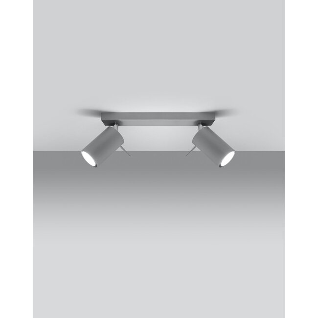 LED Deckenspot Grau RING - 2 x GU10 Fassung - exkl. LED's