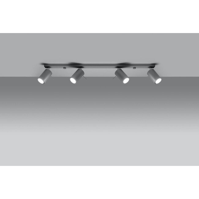 LED Deckenspot Grau RING - 4 x GU10 Fassung - exkl. LED's
