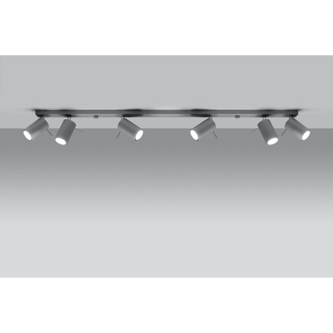 LED Deckenspot Grau RING - 6 x GU10 Fassung - exkl. LED's