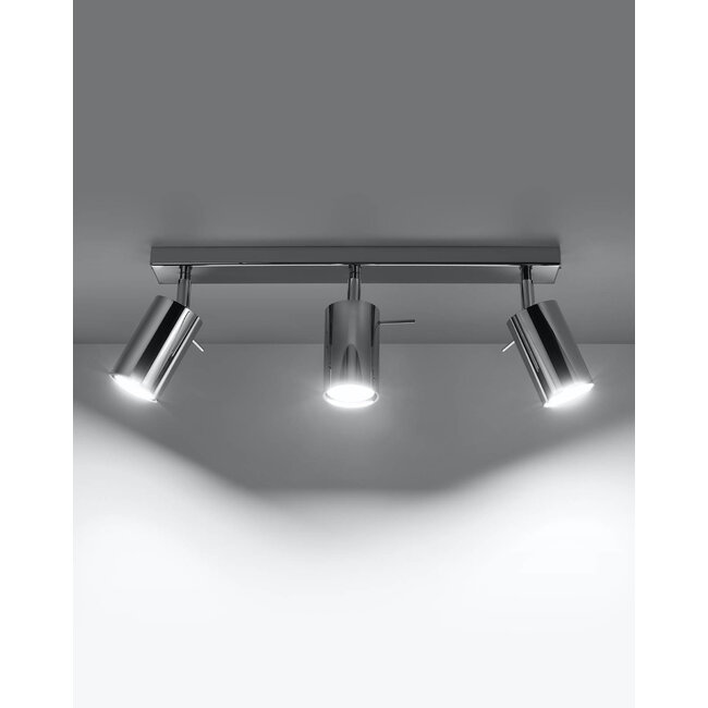 LED Deckenspot Chrom RING - 3 x GU10 Fassung - exkl. LED's