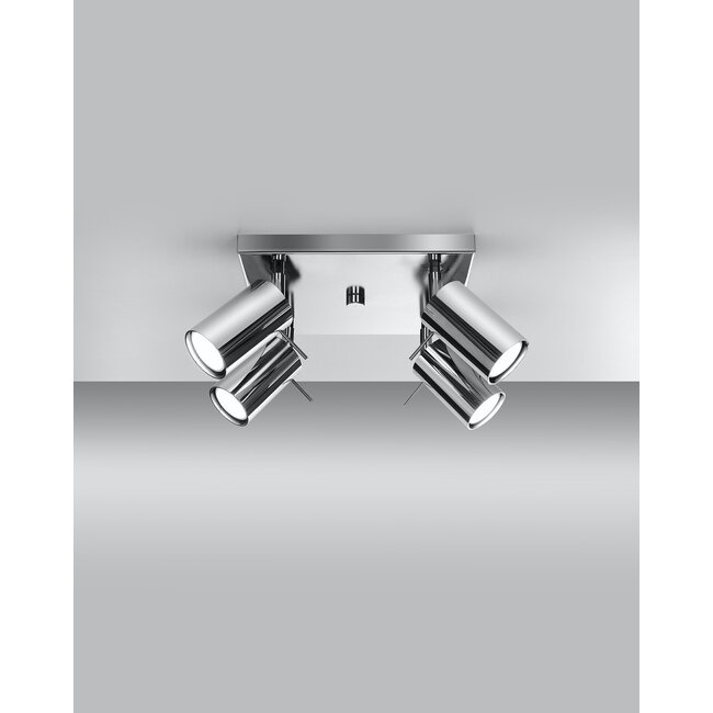 LED Deckenspot Chrom RING - 4 x GU10 Fassung - exkl. LED's