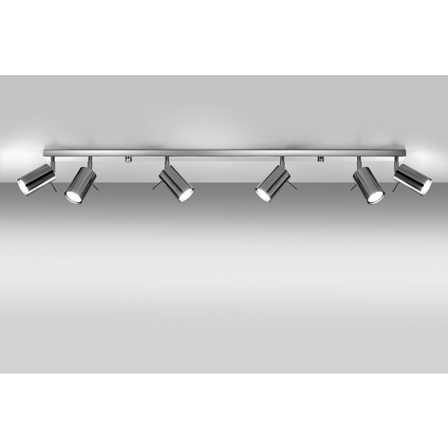 LED Deckenspot Chrom RING - 6 x GU10 Fassung - exkl. LED's