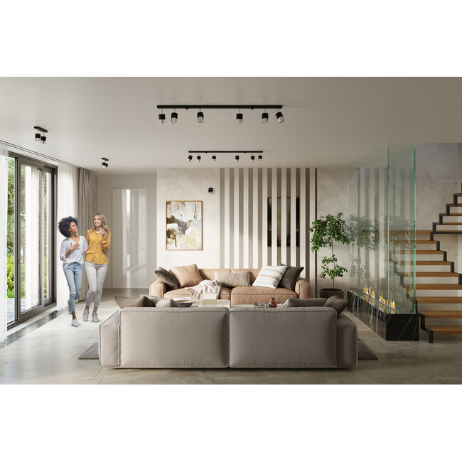 LED Deckenspot Schwarz Chrom NERO - 3 x GU10 Fassung - exkl. LED's