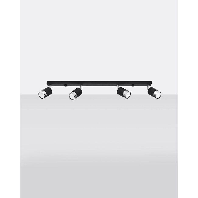 LED Deckenspot Schwarz Chrom NERO - 4 x GU10 Fassung - exkl. LED's