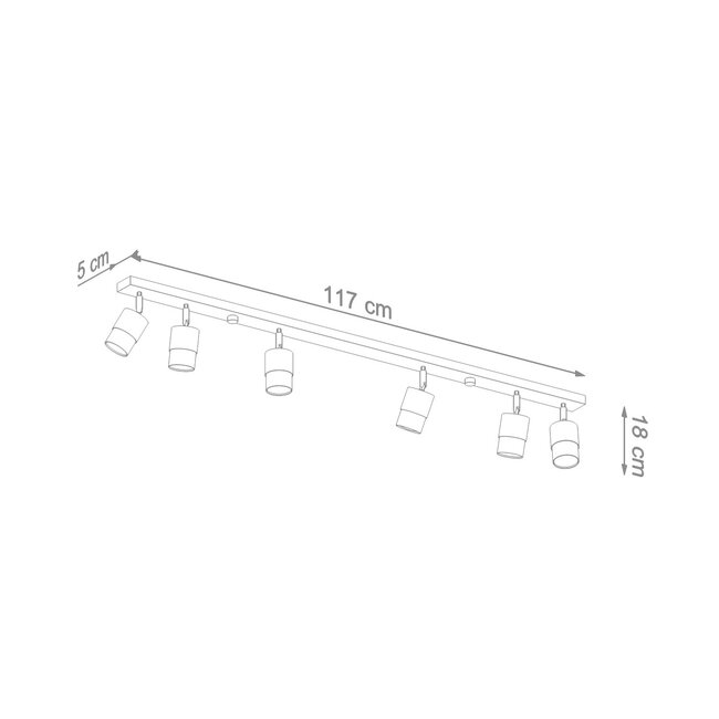 LED Deckenspot Schwarz Chrom NERO - 6 x GU10 Fassung - exkl. LED's