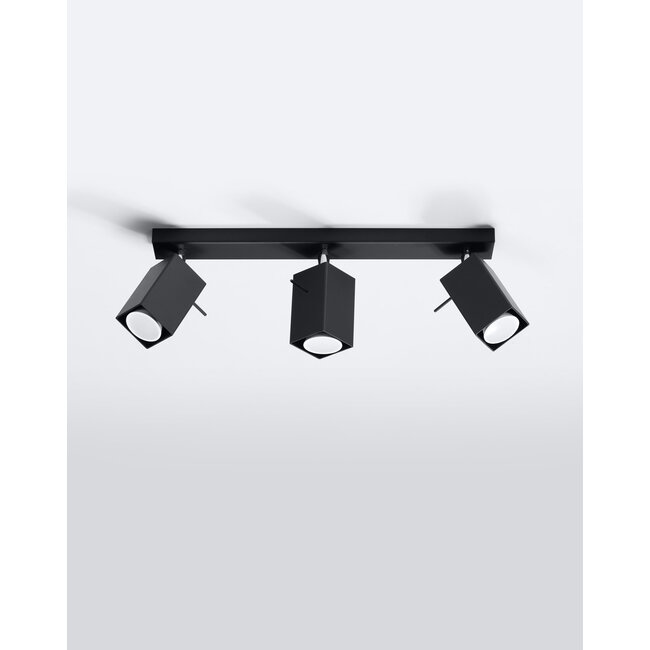 LED Deckenspot Schwarz MERIDA - 3 x GU10 Fassung - exkl. LED's