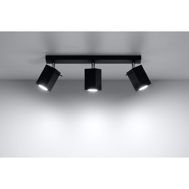 LED Deckenspot Schwarz MERIDA - 3 x GU10 Fassung - exkl. LED's
