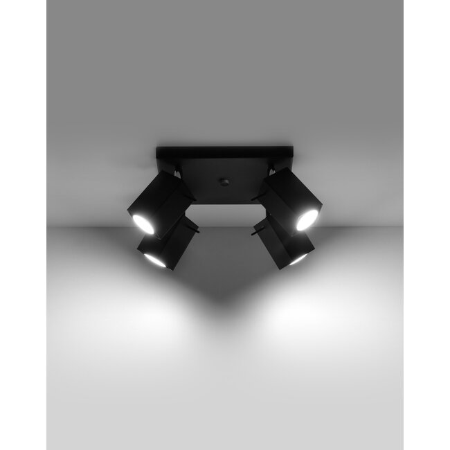 LED Deckenspot Schwarz MERIDA - 4 x GU10 Fassung - exkl. LED's