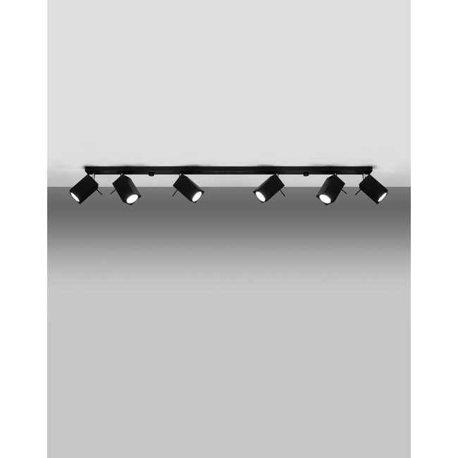 LED Deckenspot Schwarz MERIDA - 6 x GU10 Fassung - exkl. LED's