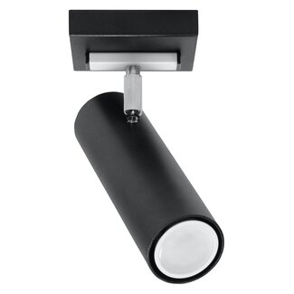 LED Deckenspot Schwarz Silber DIREZIONE - 1 x GU10 Fassung - exkl. LED's