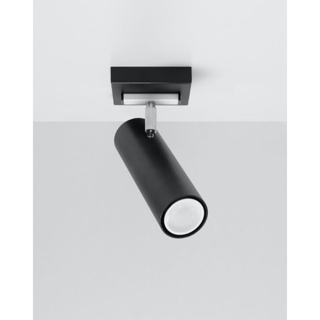 LED Deckenspot Schwarz Silber DIREZIONE - 1 x GU10 Fassung - exkl. LED's