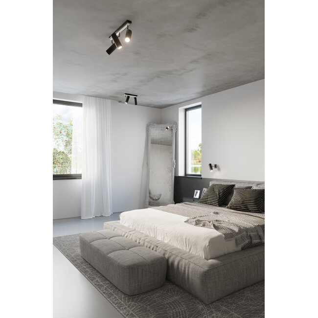 LED Deckenspot Schwarz Silber DIREZIONE - 1 x GU10 Fassung - exkl. LED's