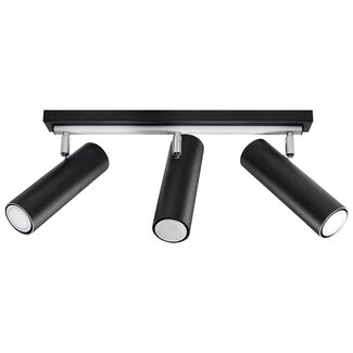 LED Deckenspot Schwarz Silber DIREZIONE - 3 x GU10 Fassung - exkl. LED's