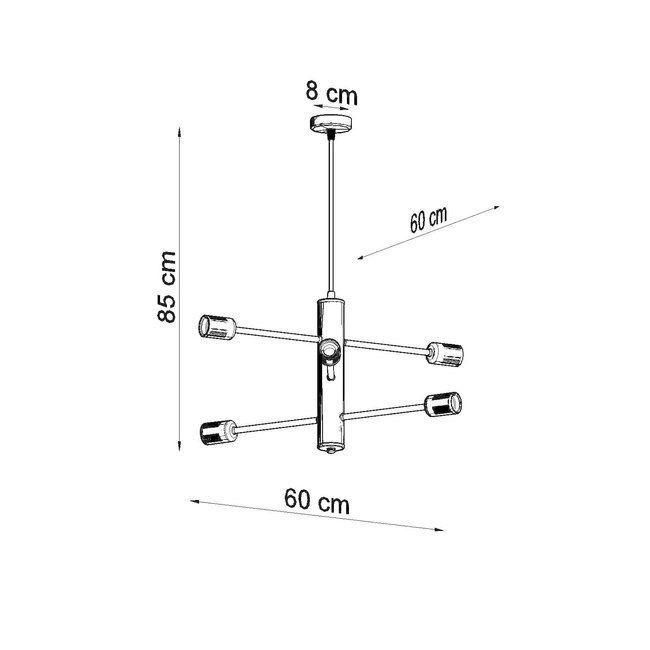 LED Hängeleuchte Kronleuchter modern DUOMO - 6 x E27 Fassung - exkl. LED's