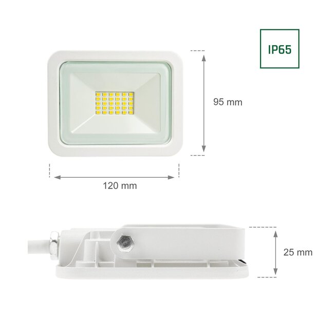 LED Strahler weiß - 20W IP65 - Lichtfarbe optional - 3 Jahre Garantie