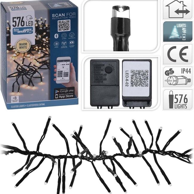 LED Weihnachtsbaum Lichterkette - 3000K Warmweiß - bedienbar via App - 4 Meter