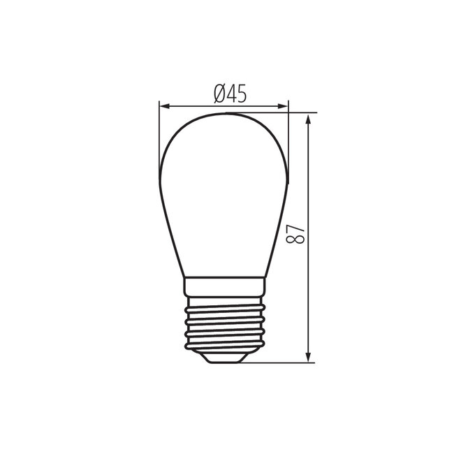 LED Fadenlampe - E27 Sockel - ST45 - 0,5W entspricht 5W - 2700K Warmweiß