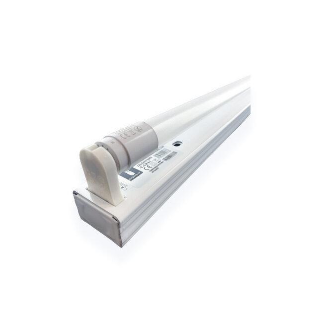 1,2m 18W LED Leuchtstoffröhrenhalterung + 1 LED Leuchtstoffröhre 3000K 830 Warmweiß - Komplettset