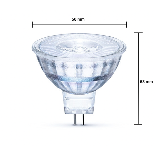 LED Spot GU5.3 - MR16 LED - 3W entspricht 25W - 4000K Neutralweiß - Glasgehäuse