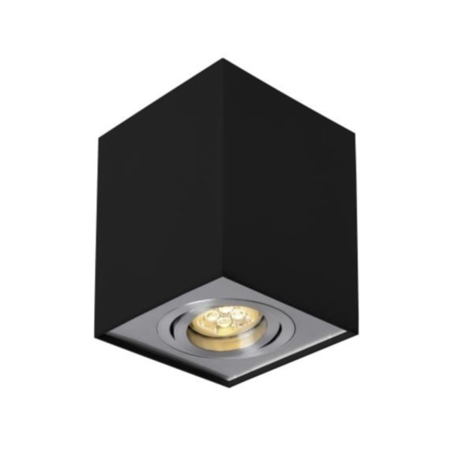 WLAN LED Deckenspot - Cube viereckig -  Schwarz Silber - per App steuerbar - schwenkbar