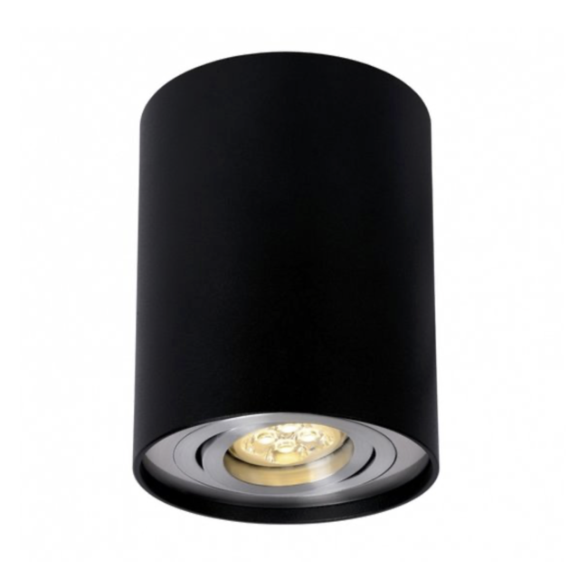 WLAN LED Deckenspot - Röhre rund - Schwarz Aluminium - mit GU10 Fassung - schwenkbar - per App steuerbar