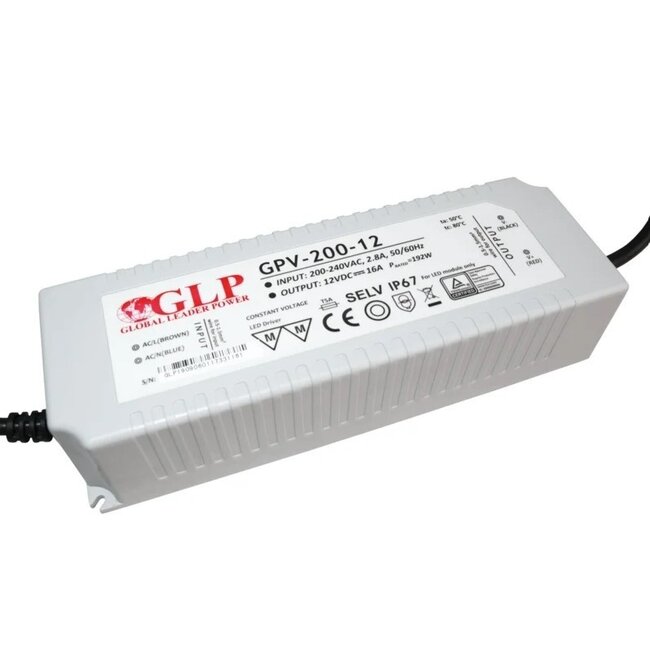 LED Trafo - 12V 192W 16A - IP67 wasserdicht
