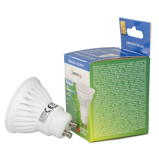 LED GU10 Spot - 10W entspricht 100W - 6000K Tageslichtweiß - Keramik