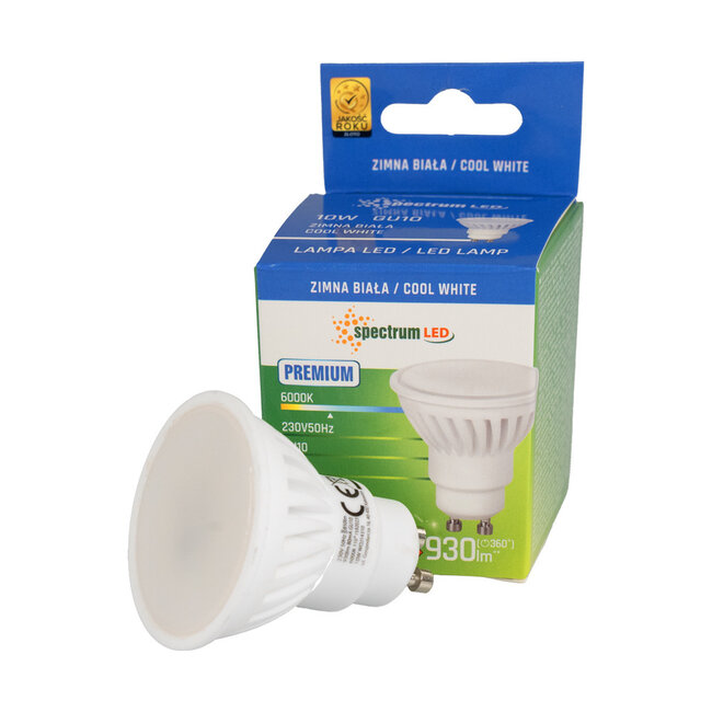 LED GU10 Spot - 10W entspricht 100W - 6000K Tageslichtweiß - Keramik